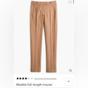 J. Crew Women’s Maddie Wool Dress Pant Full Trouser Size 6 Heather Saddle B0783